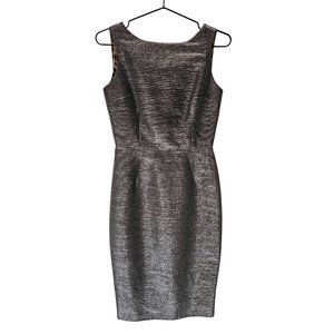 Stunning D&G DOLCE & GABBANA Silver Threaded Sheath Pencil Dress - Size 38
